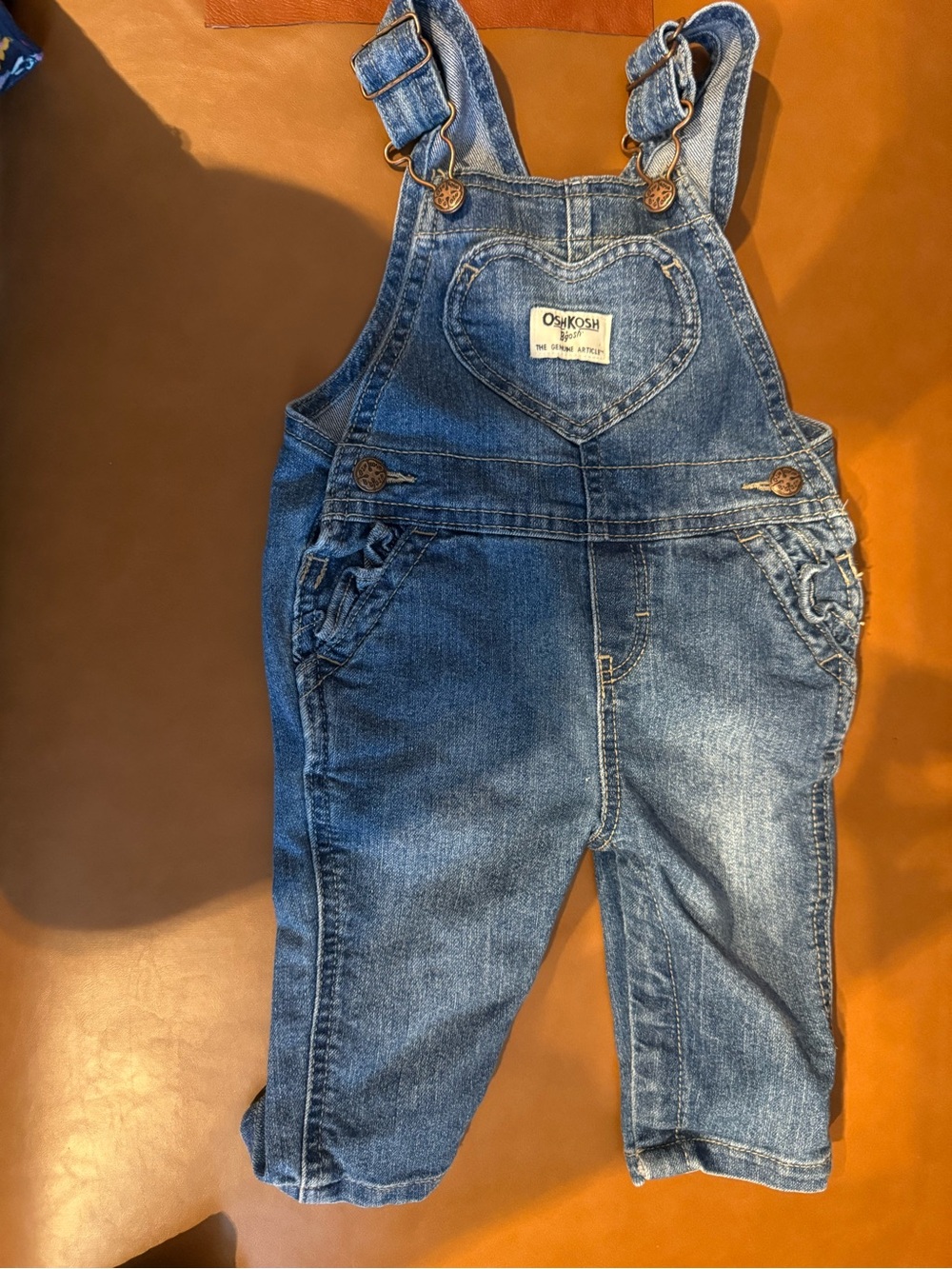 OshKosh B'gosh Heart Patch Denim Overalls - Blue